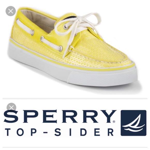 yellow sperry shoes